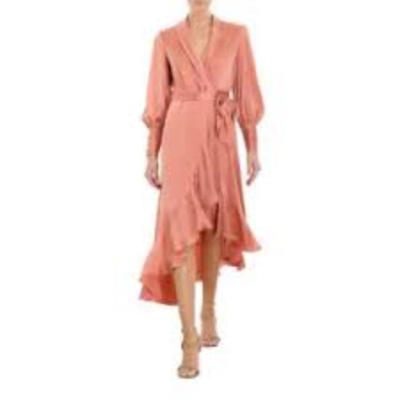 30-NWT HALARA MIDI DRESS WRAP LIGHTWEIGHT RUFFLE - Picture 3 of 3
